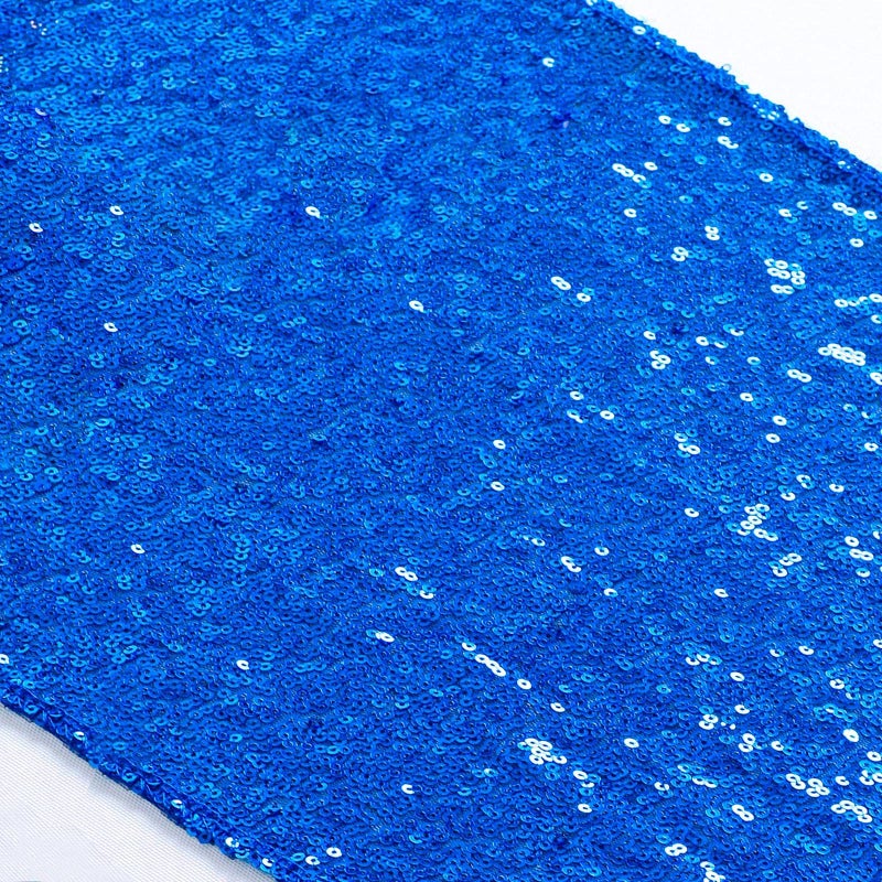 ShiDianYi Sequin Table Runner - 12x72-Inch Blue Sparkle Table Cover/Overlay for Party Decoration (Royal Blue) - Image 1